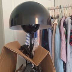 Black retro dome table lamp - brand new