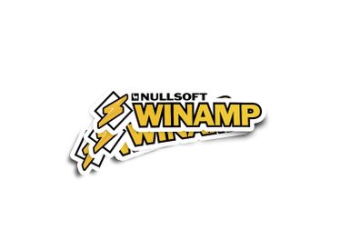 Winamp Logo Retro Glossy Sticker 2-Pack