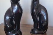 2 Black Cat Figurines