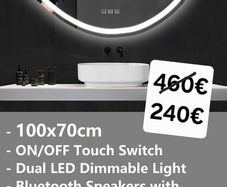 LED Bathroom Mirror Bluetooth Speakers Antifog Irregular Shape