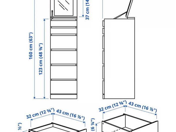 MALM Chest of 6 drawers