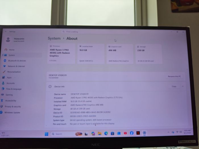 Lenovo M75s gen2 AMD Ryzen 5 pro windows 11