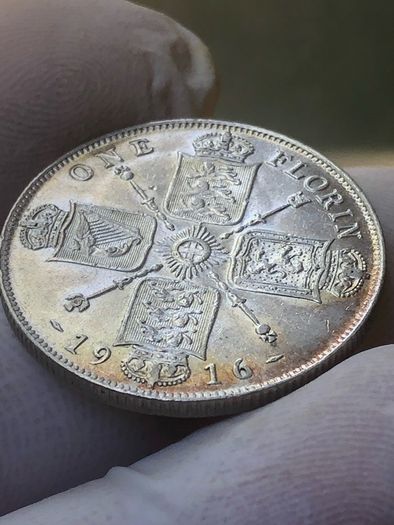1916 Florin George V 925 silver Nice grade