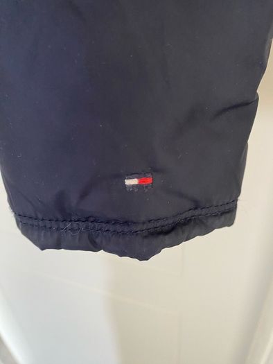 Tommy Hilfiger navy puffer jacket with fur lined hood