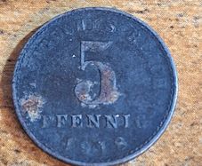 German Empire, Germany, 5 Pfennig 1918 A - free standard postage