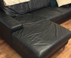 Black leather sofa
