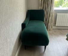 Custom Emerald Green Velvet Chaise  1650
