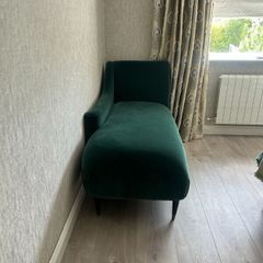 Custom Emerald Green Velvet Chaise  1650