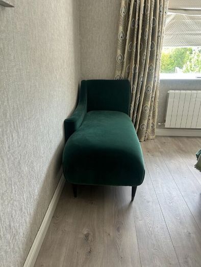 Custom Emerald Green Velvet Chaise  1650