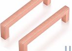 10 Pack Hole Center 128mm Kitchen Cabinet Handle Stainless Steel Brushed Copper Bedroom Drawer Pulls Rose Gold Modern Cupboard Knobs Width 12mm