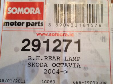 Skoda Octavia tail light BNIB!