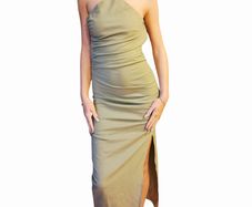 ZARA twist halterneck linen maxi dress