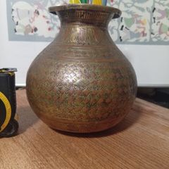 antique Indian brass lota  over