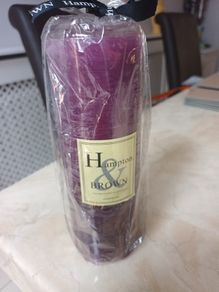 Hampton  & Brown  Lavender Love Tall Candle.  New   In Original  Packaging.