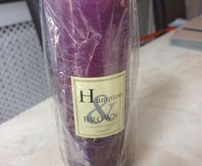 Hampton  & Brown  Lavender Love Tall Candle.  New   In Original  Packaging.