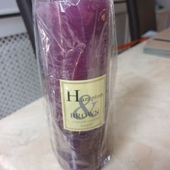 Hampton  & Brown  Lavender Love Tall Candle.  New   In Original  Packaging.