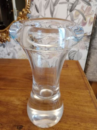 Studio Hand Blown Free Form Vase. Very Heavy.