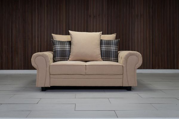 Verona Beige 3+2 or 3+1+1 Scatter Back Cushions Sofa Set