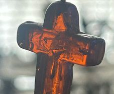Baltic Amber Beaded Necklace & Cross