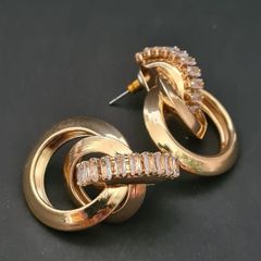 Accessorize Monsoon Gold Tone Crystal Stud Earrings, Statement Sparkle Jewellery