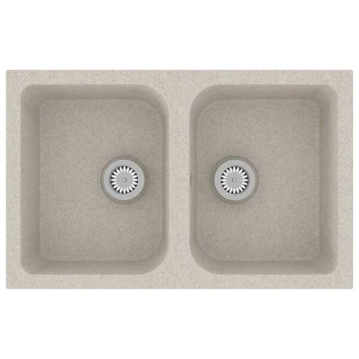 Kitchen Sink Beige 76 x 48 x 30 cm Quartz and Resin