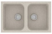 Kitchen Sink Beige 76 x 48 x 30 cm Quartz and Resin