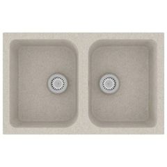 Kitchen Sink Beige 76 x 48 x 30 cm Quartz and Resin