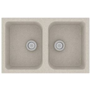 Kitchen Sink Beige 76 x 48 x 30 cm Quartz and Resin