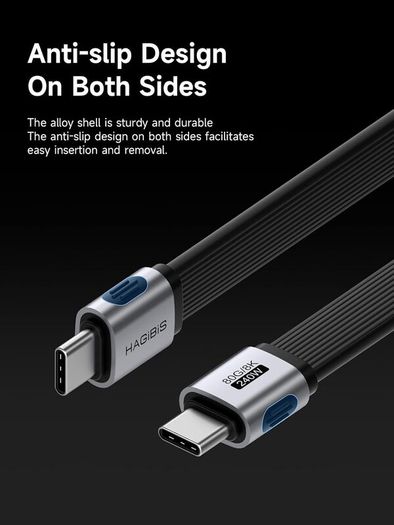 Hagibis USB4 2.0 Cable 80Gbps 240W Thunderbolt 5, 0.5FT Straight