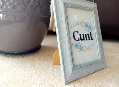 Framed cross-stitch