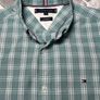 Tommy Hilfiger 80's 2 Ply Mens Green Check Long Sleeve Shirt Size Small Image 4