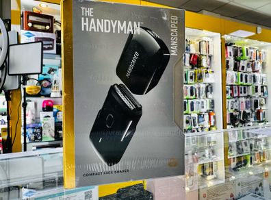 MANSCAPED The Handyman Compact Face Shaver  Portable Mens Travel Facial Hair Groomer USB C Rechargeable Electric Razor Waterproof Cordless Dual Action SkinSafe Long Hair Leveler  Foil Blades