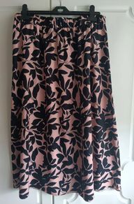 Flared Skirt in Black and Blush Floral print.