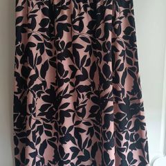 Flared Skirt in Black and Blush Floral print.