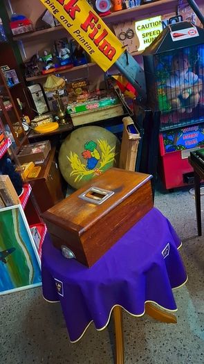 Vintage 1930's wooden shop cash register