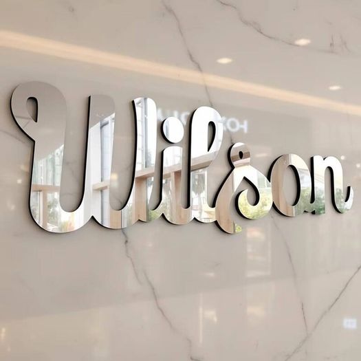 Mirror Gold Acrylic Logo Lettering - Custom Cut Wall Sign, Any Logo or Name