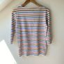 BNWT Seasalt Cornwall Sailor Top 3/4 Sleeve Striped Organic Cotton Image 6