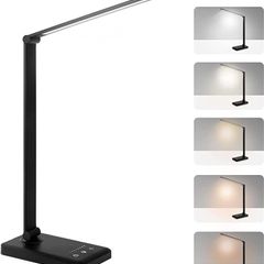 LED Desk lamp, Eye-Caring Table Lamp, Dimmable Office Lamp with USB Charging Port, 5 Lighting Modes,5 Brightness Levels, Touch Control, 30/60 min Auto Timer, for Home,Office,Bedroom,Study (FREE SHIPPING)