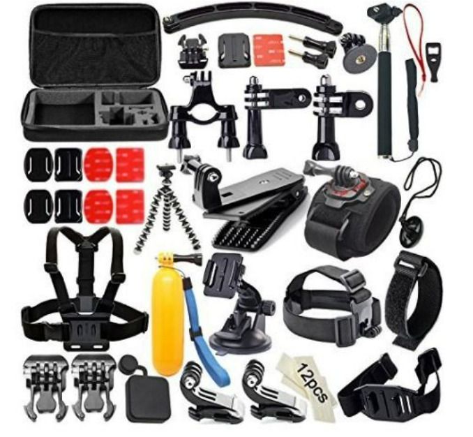 Tenlacum Accessories for Gopro,50-In-1 Action Camera Accessory Kit for GoPro Hero Session Action Camera Mounts with Case and Essentials