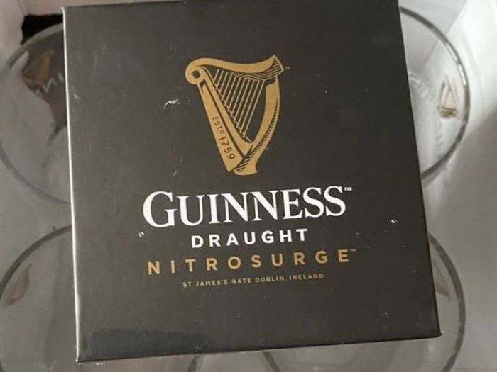 Guinness Draught Nitrosurge Device with 4 Guinness glasses brand new