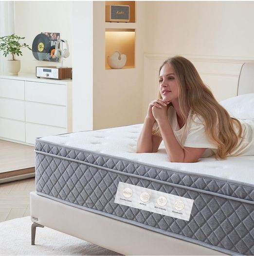 Double Mattress,8.6 Inch Double Bed Mattress with Breathable Foam Soft Fabric and Individually Pocket Spring