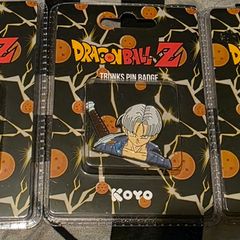 Dragon Ball Z Koyo Official Sealed Pin Badge Set Goku, Vegeta & Trunks