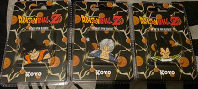 Dragon Ball Z Koyo Official Sealed Pin Badge Set Goku, Vegeta & Trunks