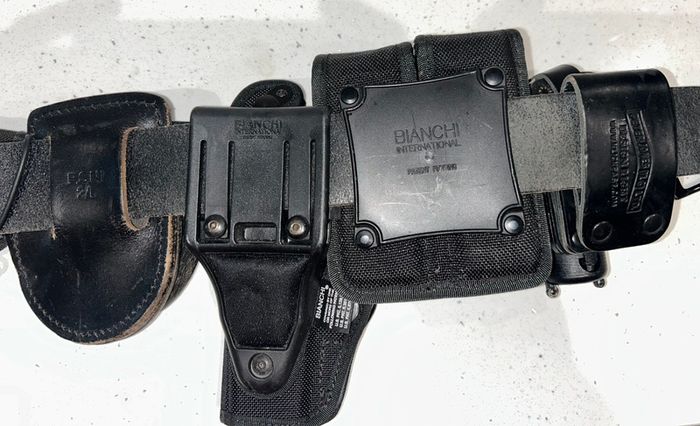 Genuine PSNI (Police Service of Northern Ireland) duty belt setup complete with multiple original Bianchi International components
