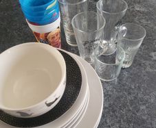 Plates and glasses