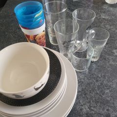 Plates and glasses