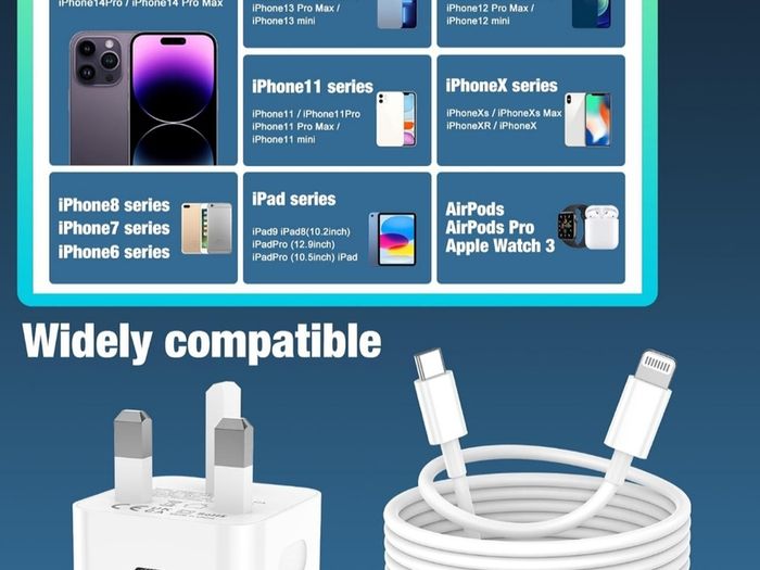 iPhone Charger Fast Charge 2Pack Fast Apple Charger Cable 2M/6FT iPhone Fast charger with USB C To Lightning Cable for iPhone 14 13 12 11 Pro Max XS XR X 8 7 6 Plus 5, iPad and iPod