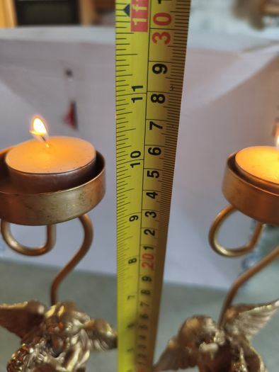 Vintage Style Bronze Colour 2 Sconce Metal Candelabra with 2 Cute Cherubs .