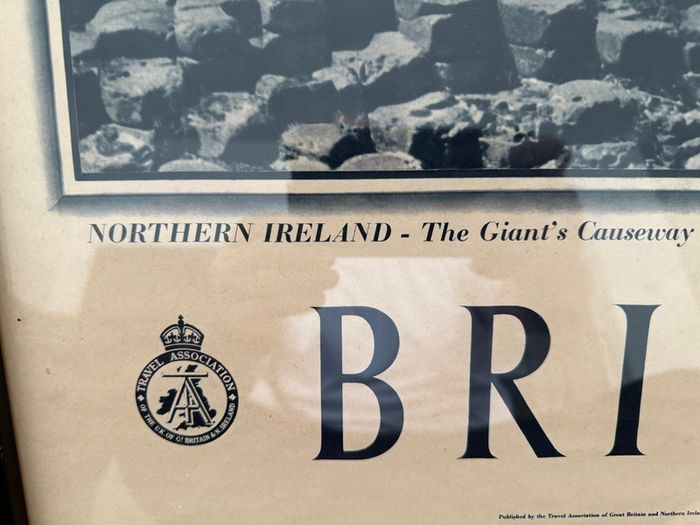Rare Original c.1950 Giants Causeway Northern Ireland Tourism Poster  40 inches x 25 inches