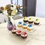 6 Pcs Acrylic Display Risers Stand Shelf Clear Dessert table Set 3 Steps Display Stands Showcase for Amiibo Funko Figures Cupcake/Perfume Cologne Lotion Collectible Makeup Jewelry Image 4